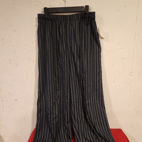 Striped crepe wide-leg pants NWT - Picture 1 of 6